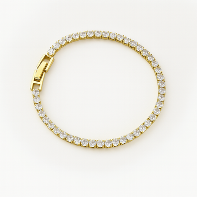 Stijlvolle gouden tennisarmband voor dames - Klassiek en tijdloos