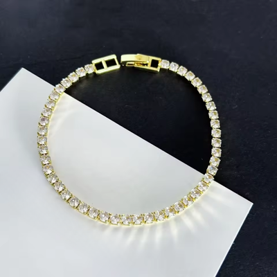 Stijlvolle gouden tennisarmband voor dames - Klassiek en tijdloos