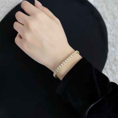 Stijlvolle gouden tennisarmband voor dames - Klassiek en tijdloos